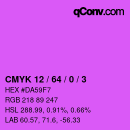 Color code: CMYK 12 / 64 / 0 / 3 | qconv.com