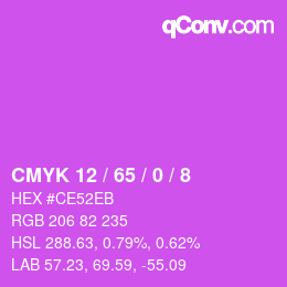 カラーコード: CMYK 12 / 65 / 0 / 8 | qconv.com