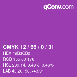 颜色代码: CMYK 12 / 66 / 0 / 31 | qconv.com