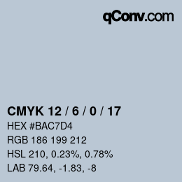 Color code: CMYK 12 / 6 / 0 / 17 | qconv.com