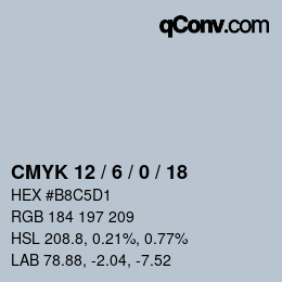 Color code: CMYK 12 / 6 / 0 / 18 | qconv.com