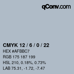 Color code: CMYK 12 / 6 / 0 / 22 | qconv.com