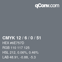 Color code: CMYK 12 / 6 / 0 / 51 | qconv.com