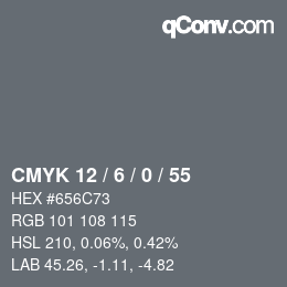 Color code: CMYK 12 / 6 / 0 / 55 | qconv.com