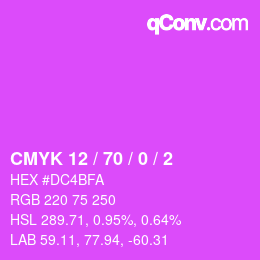 Color code: CMYK 12 / 70 / 0 / 2 | qconv.com