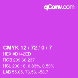 Color code: CMYK 12 / 72 / 0 / 7 | qconv.com