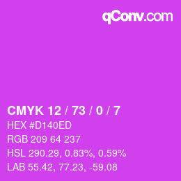 颜色代码: CMYK 12 / 73 / 0 / 7 | qconv.com