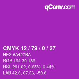 Color code: CMYK 12 / 79 / 0 / 27 | qconv.com