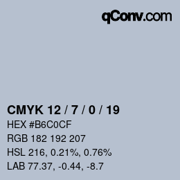 Color code: CMYK 12 / 7 / 0 / 19 | qconv.com