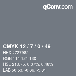 Código de color: CMYK 12 / 7 / 0 / 49 | qconv.com