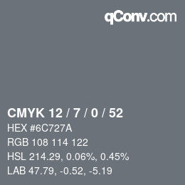 Color code: CMYK 12 / 7 / 0 / 52 | qconv.com