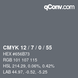 Color code: CMYK 12 / 7 / 0 / 55 | qconv.com