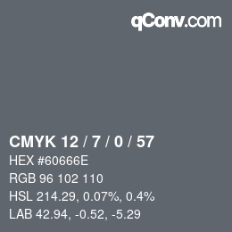 Color code: CMYK 12 / 7 / 0 / 57 | qconv.com