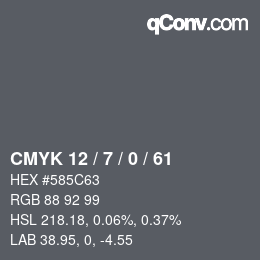 Color code: CMYK 12 / 7 / 0 / 61 | qconv.com