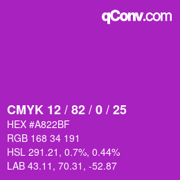 Color code: CMYK 12 / 82 / 0 / 25 | qconv.com