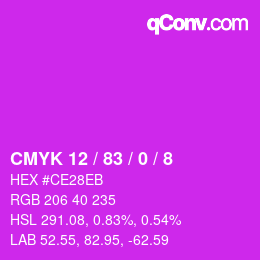 Color code: CMYK 12 / 83 / 0 / 8 | qconv.com