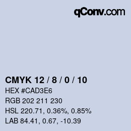 カラーコード: CMYK 12 / 8 / 0 / 10 | qconv.com