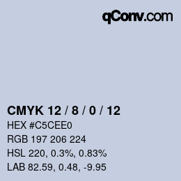 Color code: CMYK 12 / 8 / 0 / 12 | qconv.com