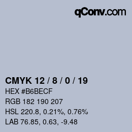 Color code: CMYK 12 / 8 / 0 / 19 | qconv.com