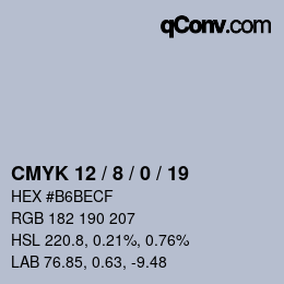 カラーコード: CMYK 12 / 8 / 0 / 19 | qconv.com
