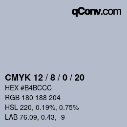 Color code: CMYK 12 / 8 / 0 / 20 | qconv.com