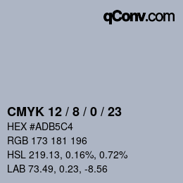Color code: CMYK 12 / 8 / 0 / 23 | qconv.com
