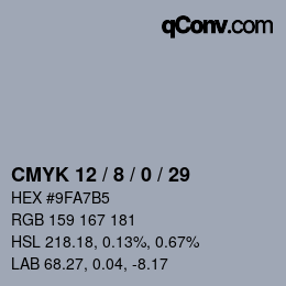 Color code: CMYK 12 / 8 / 0 / 29 | qconv.com