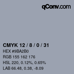 カラーコード: CMYK 12 / 8 / 0 / 31 | qconv.com