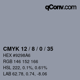 Color code: CMYK 12 / 8 / 0 / 35 | qconv.com