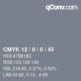 Color code: CMYK 12 / 8 / 0 / 45 | qconv.com