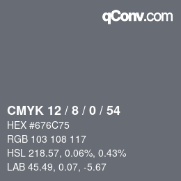 Color code: CMYK 12 / 8 / 0 / 54 | qconv.com