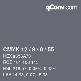 カラーコード: CMYK 12 / 8 / 0 / 55 | qconv.com