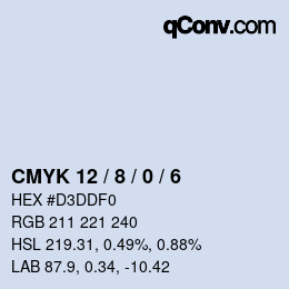 カラーコード: CMYK 12 / 8 / 0 / 6 | qconv.com