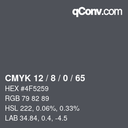 颜色代码: CMYK 12 / 8 / 0 / 65 | qconv.com