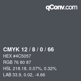 颜色代码: CMYK 12 / 8 / 0 / 66 | qconv.com
