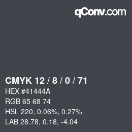 Color code: CMYK 12 / 8 / 0 / 71 | qconv.com