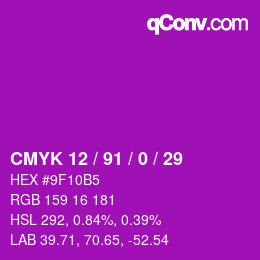 Color code: CMYK 12 / 91 / 0 / 29 | qconv.com