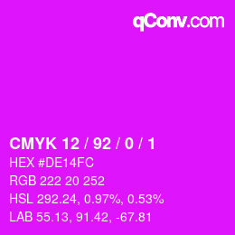 Color code: CMYK 12 / 92 / 0 / 1 | qconv.com