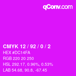 Color code: CMYK 12 / 92 / 0 / 2 | qconv.com