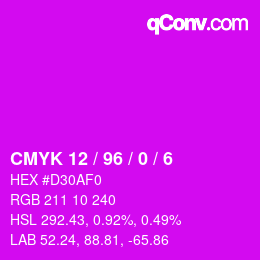 Color code: CMYK 12 / 96 / 0 / 6 | qconv.com