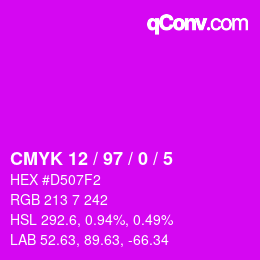 Color code: CMYK 12 / 97 / 0 / 5 | qconv.com