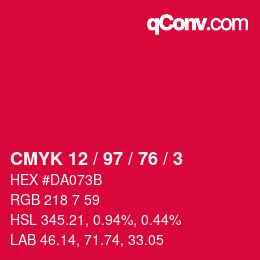 Color code: CMYK 12 / 97 / 76 / 3 | qconv.com