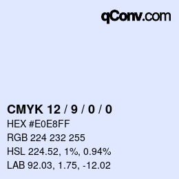 Color code: CMYK 12 / 9 / 0 / 0 | qconv.com