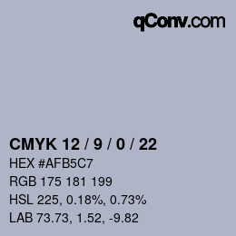 Color code: CMYK 12 / 9 / 0 / 22 | qconv.com