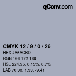 Color code: CMYK 12 / 9 / 0 / 26 | qconv.com