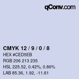 颜色代码: CMYK 12 / 9 / 0 / 8 | qconv.com