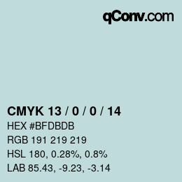 Color code: CMYK 13 / 0 / 0 / 14 | qconv.com