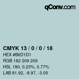 カラーコード: CMYK 13 / 0 / 0 / 18 | qconv.com