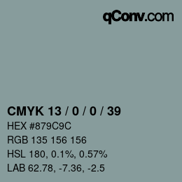Code couleur: CMYK 13 / 0 / 0 / 39 | qconv.com