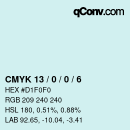 カラーコード: CMYK 13 / 0 / 0 / 6 | qconv.com